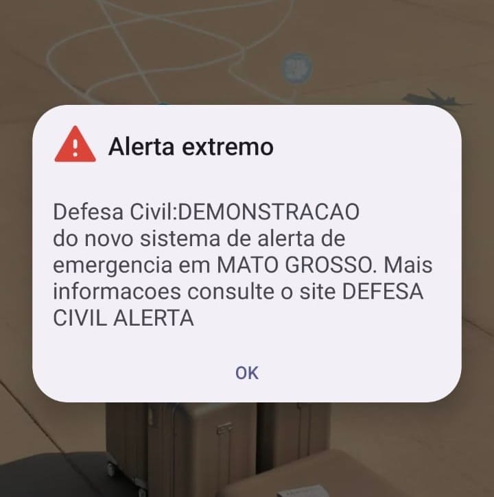 Telefones em Mato Grosso recebem alerta sonoro da Defesa Civil e assustam moradores