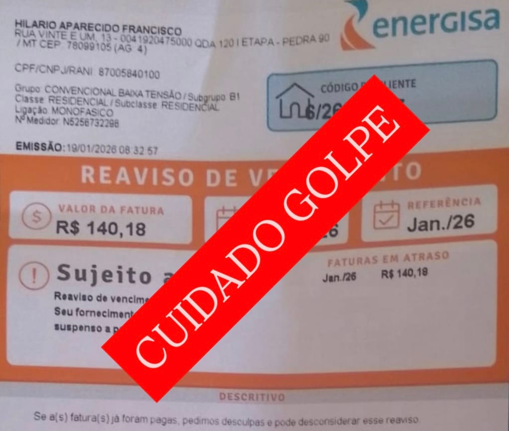 URGENTE: Golpistas agem de moto e deixam talões falsos de energia em bairros de Cuiabá