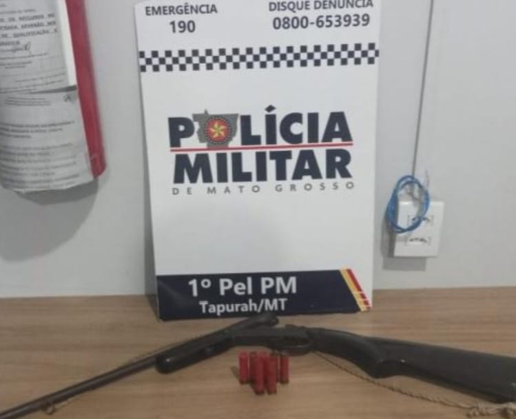 Homem é preso após ameaçar genro com espingarda e tentar fugir em área de mata