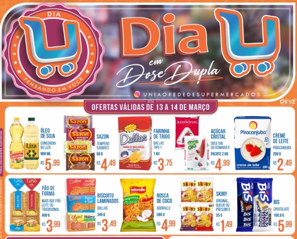 Óleo por R$ 5,99 e açúcar R$ 4,99: Dia U da Rede União movimenta supermercados em Cuiabá e Várzea Grande