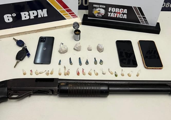 PM prende dois homens e apreende menor por tráfico e arma ilegal