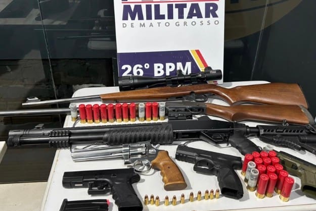 PM de Mato Grosso amplia apreensão de armas em 78% e reforça combate ao crime em 2026
