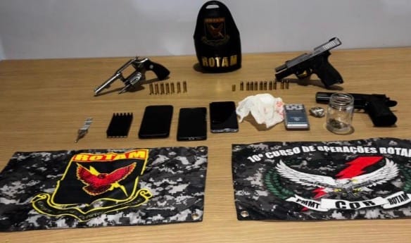 🚨 Operação da Rotam prende cinco e apreende armas e drogas em Pontes e Lacerda
