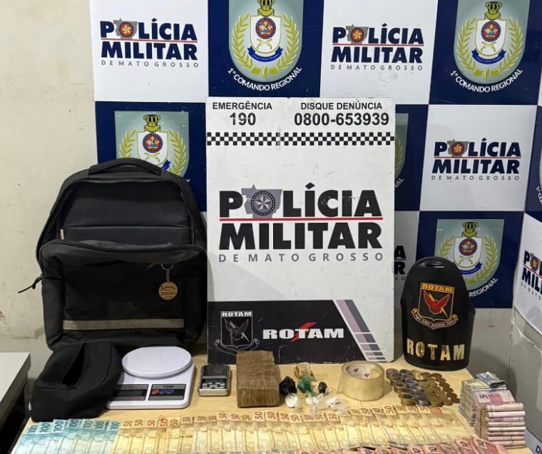 🚨 Suspeito tenta fugir da Rotam, invade casa e acaba preso com drogas e R$ 6,3 mil em Cuiabá