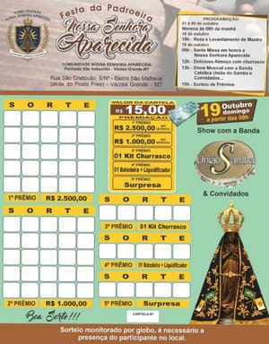 Festa da Padroeira Nossa Senhora Aparecida promete dois dias de fé, música e prêmios em Várzea Grande