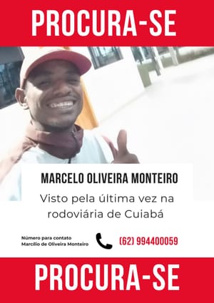 Homem desaparece após ir à Rodoviária de Cuiabá e família pede ajuda para localizá-lo