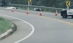 Neste momento grave acidente com óbito interdita meia pista na subida da Chapada dos Guimarães