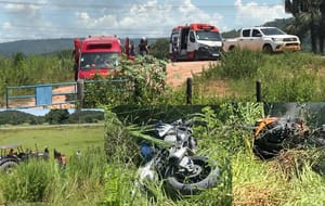URGENTE: Gravíssimo acidente envolvendo motos deixa vítimas feridas em Santo Antônio do Leverger