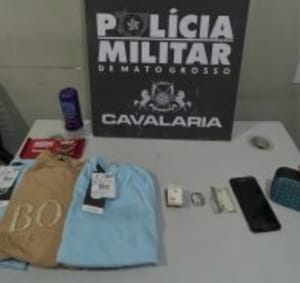 Suspeito de furto é preso com roupas, drogas e produtos furtados em shopping de Cuiabá